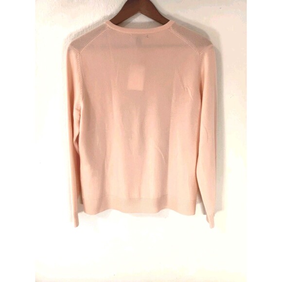 NWT Lands' End 100% Cashmere Cardigan Sweater Pink Peach Women's M/P 10-12 - Picture 6 of 12